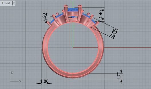 Ripping  diamond ring 2757 3D print model  3D print model_5