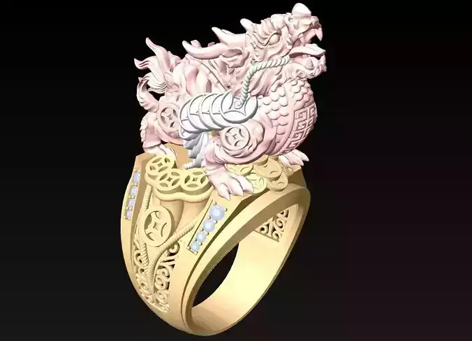 Pixiu Ring - Unicorn Ring - Dragon Ring -  N328
