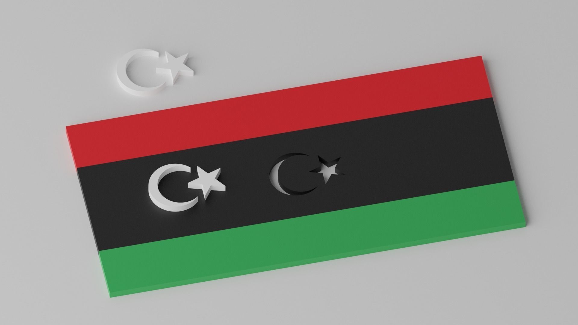 Islamic Muslim Countries Flags Collection Low-poly 3D model_4