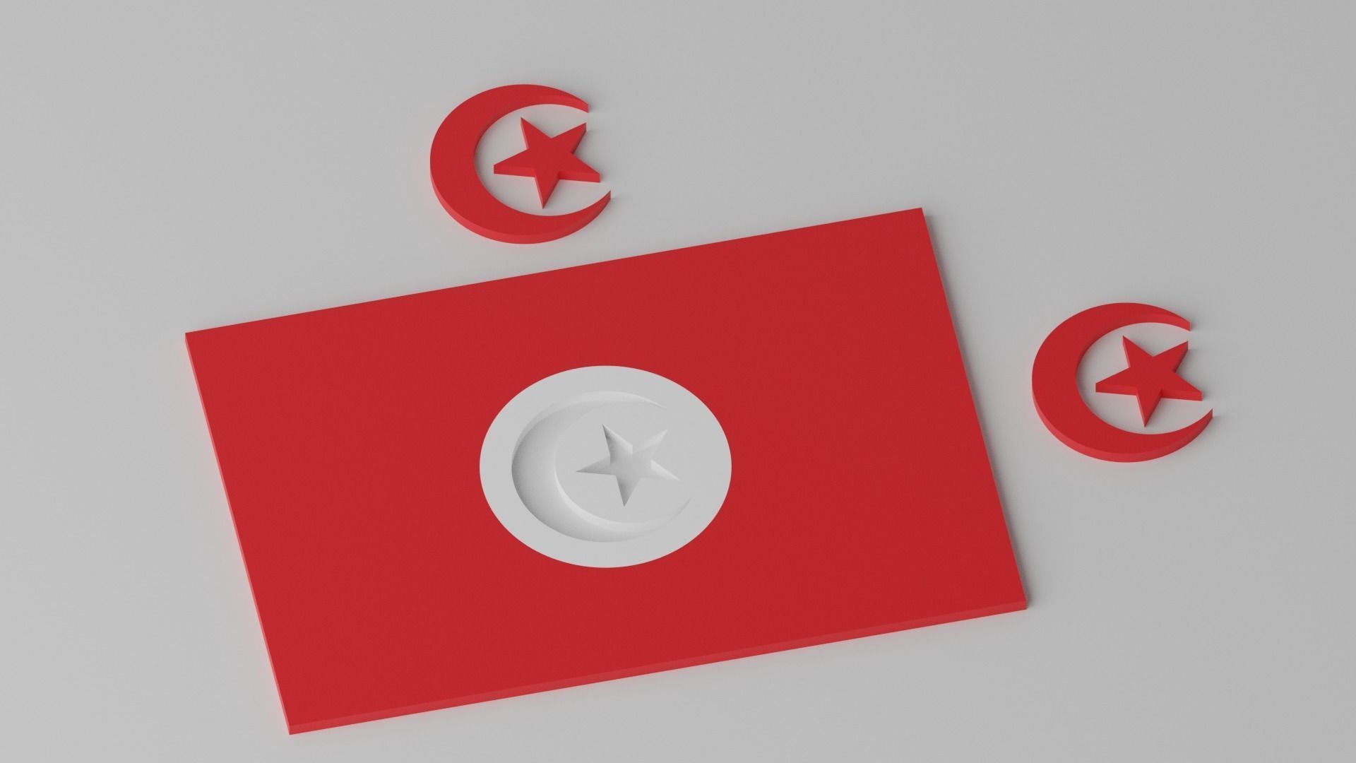 Islamic Muslim Countries Flags Collection Low-poly 3D model_6