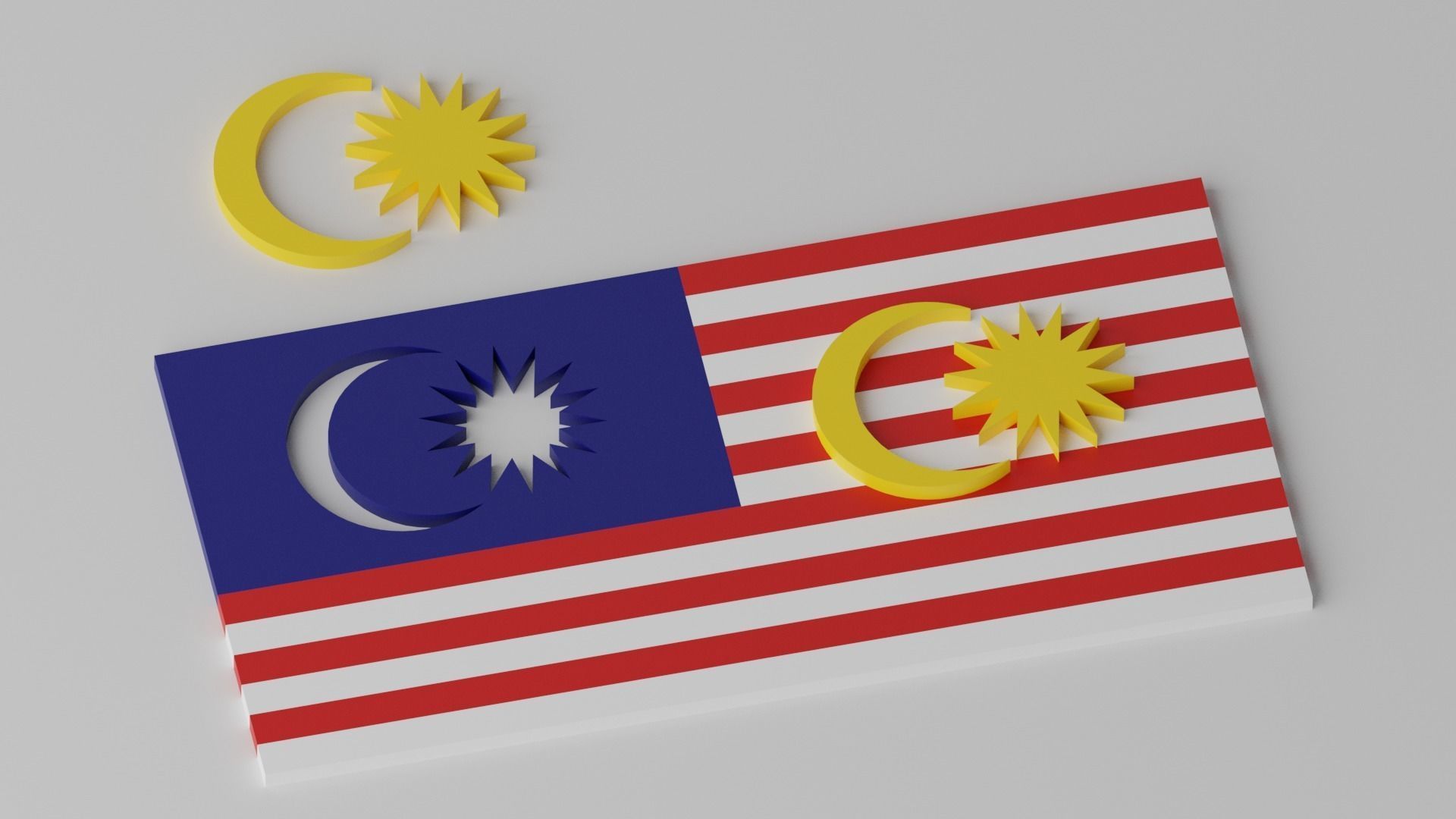 Islamic Muslim Countries Flags Collection Low-poly 3D model_1