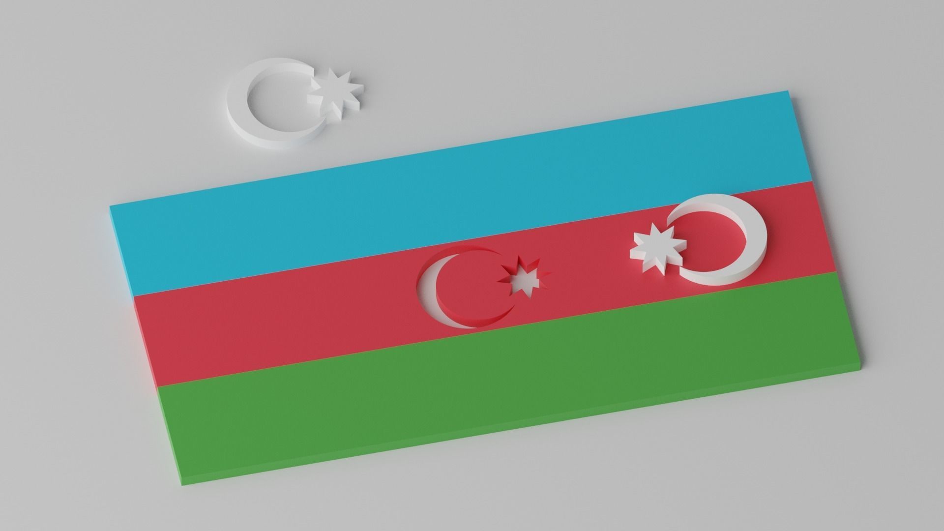 Islamic Muslim Countries Flags Collection Low-poly 3D model_3