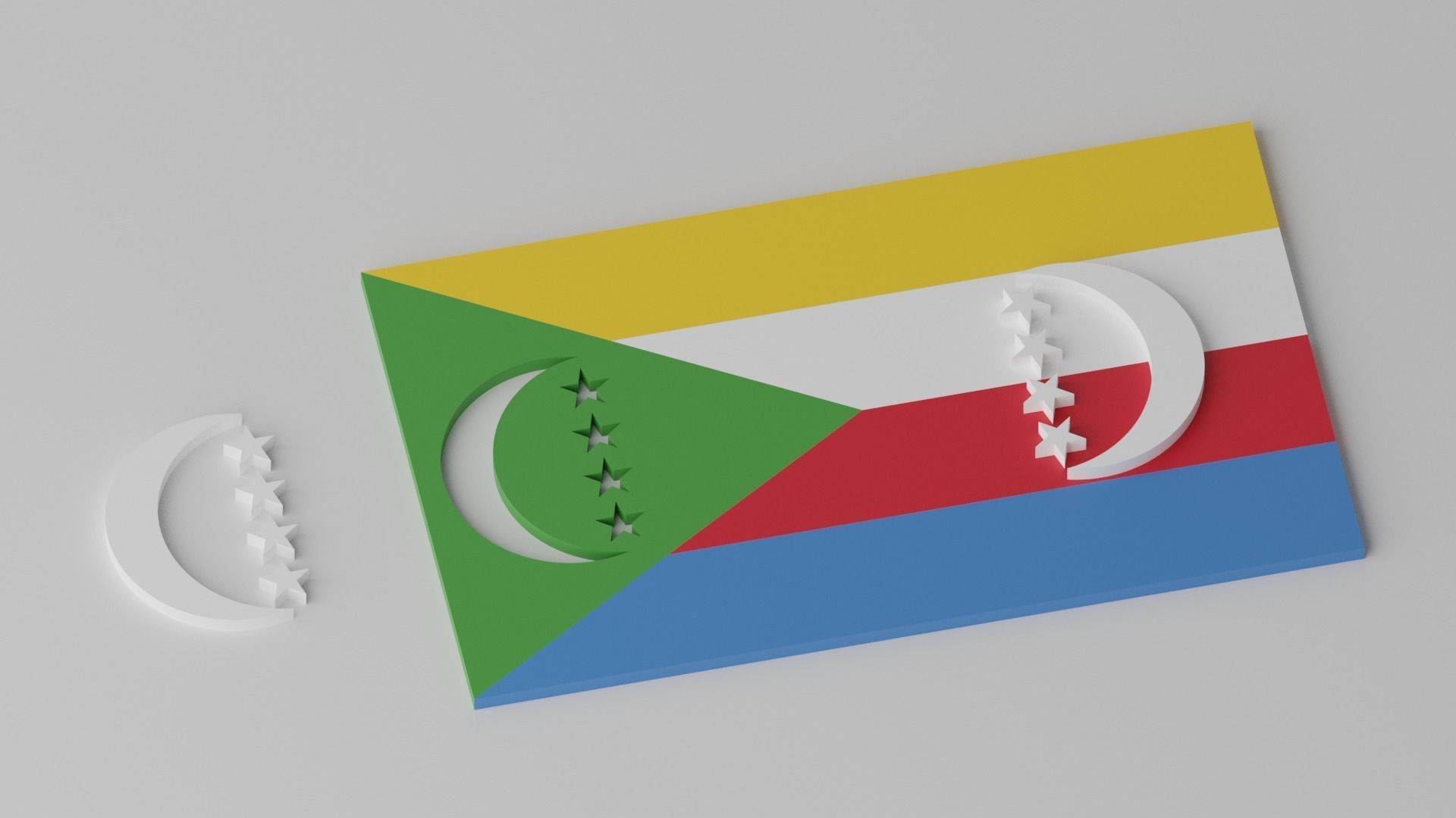 Islamic Muslim Countries Flags Collection Low-poly 3D model_8