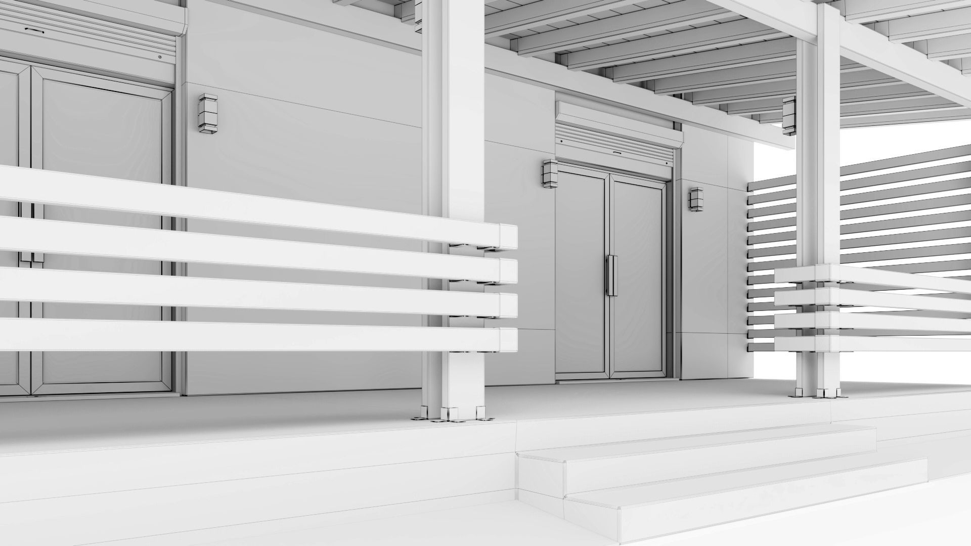 One-story cottage with a large terrace 3D model_61