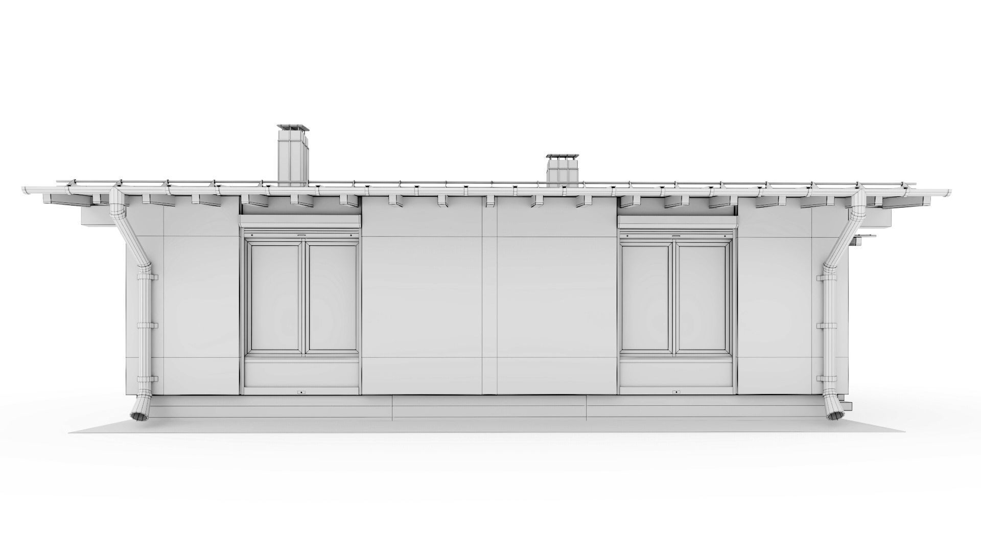 One-story cottage with a large terrace 3D model_46