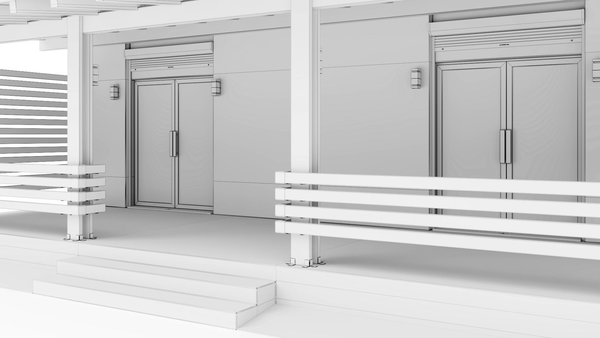 One-story cottage with a large terrace 3D model_60