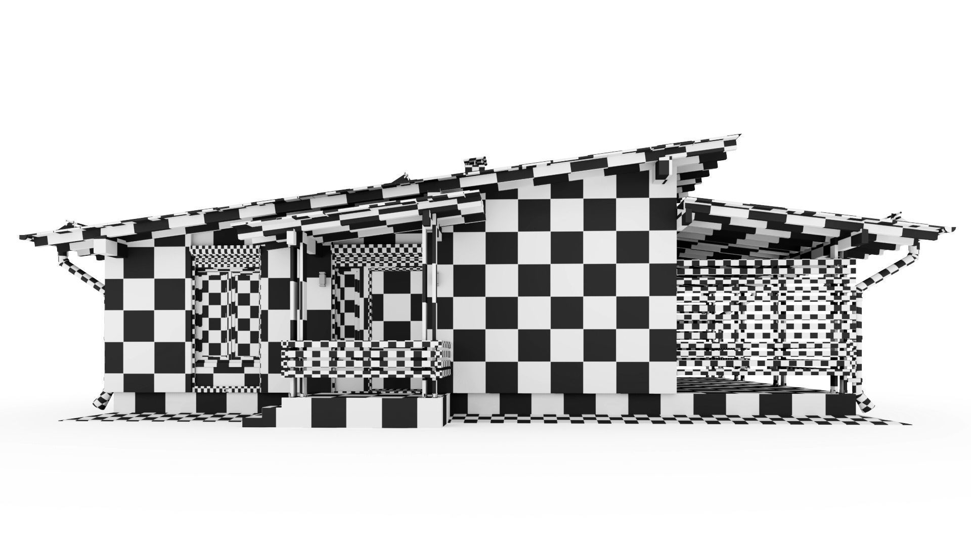 One-story cottage with a large terrace 3D model_20