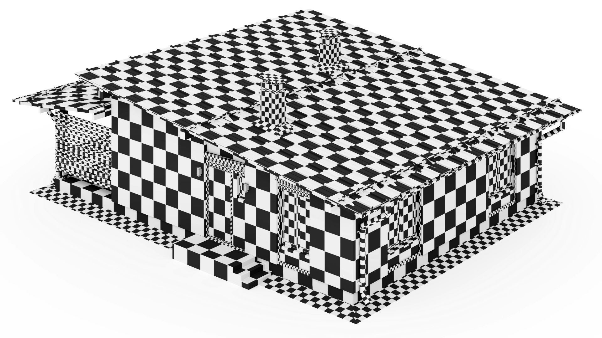 One-story cottage with a large terrace 3D model_30