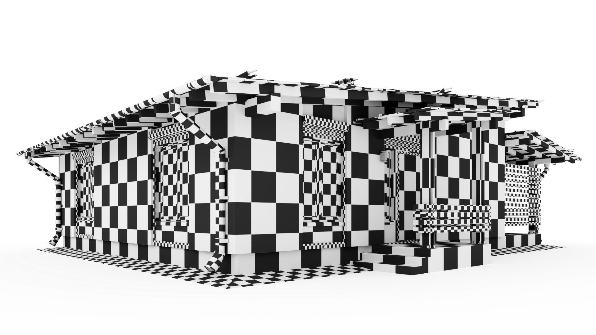 One-story cottage with a large terrace 3D model_21