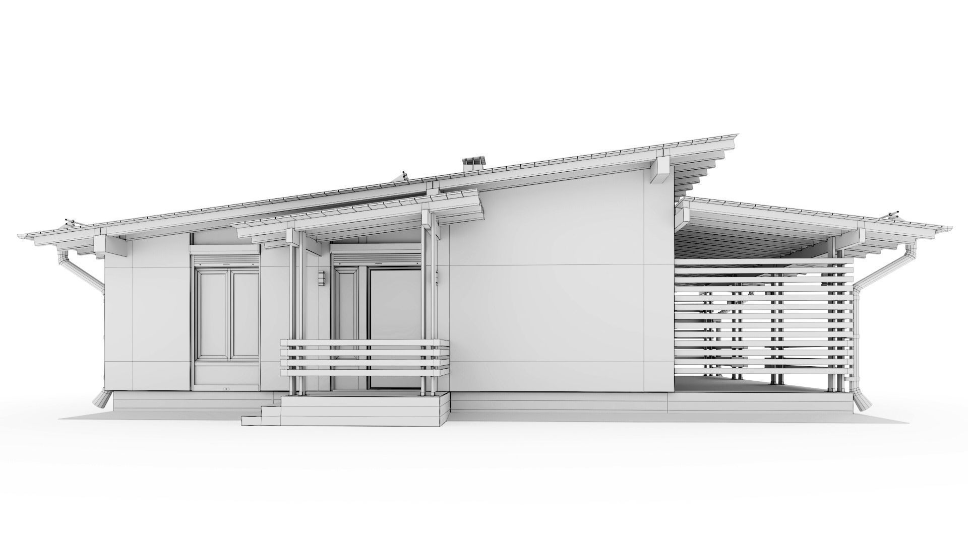 One-story cottage with a large terrace 3D model_44