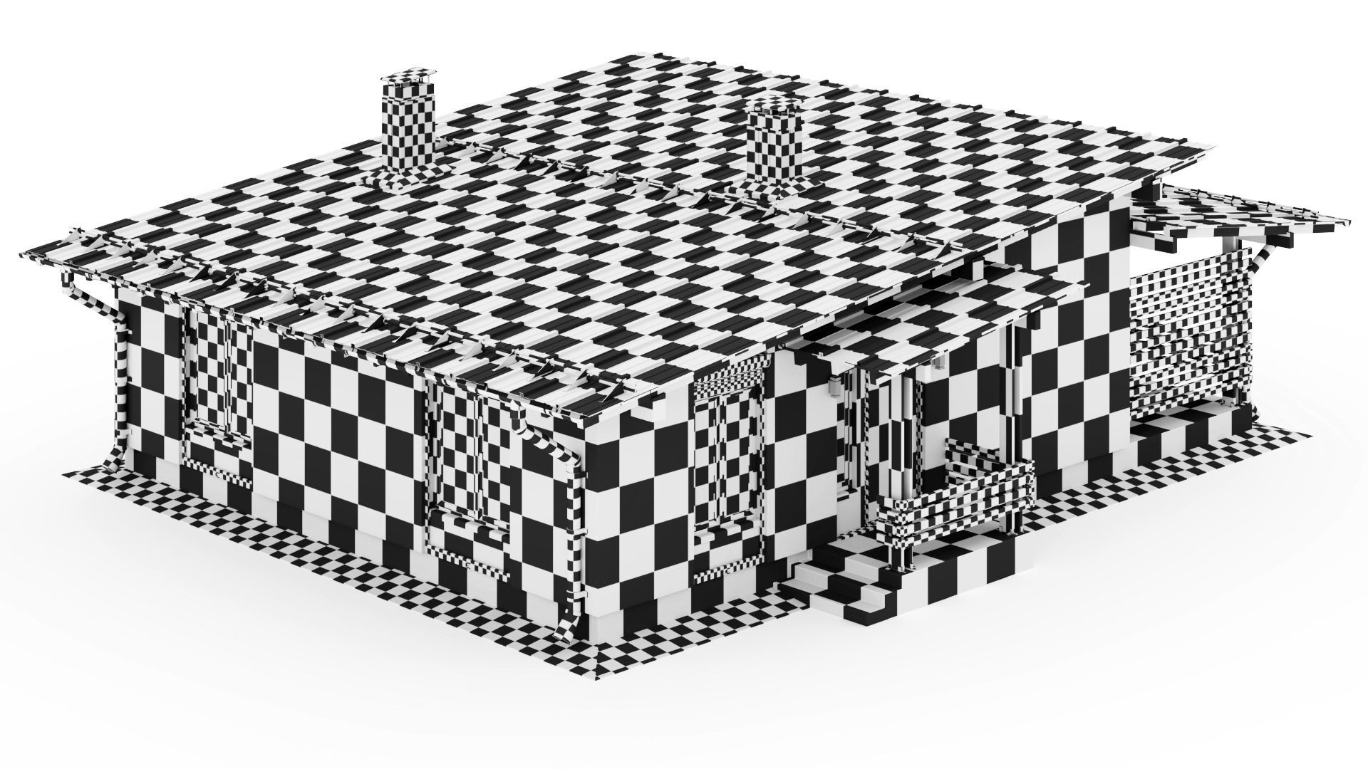 One-story cottage with a large terrace 3D model_29