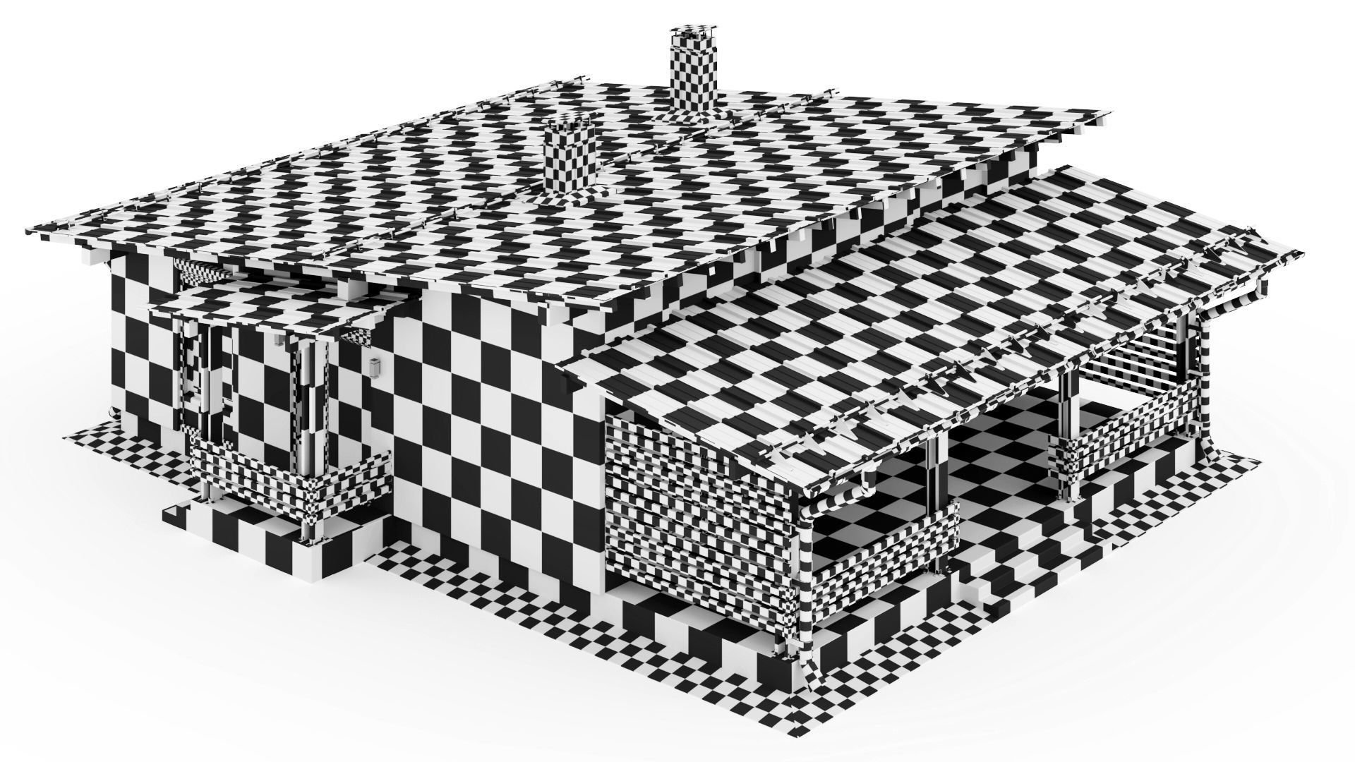 One-story cottage with a large terrace 3D model_28