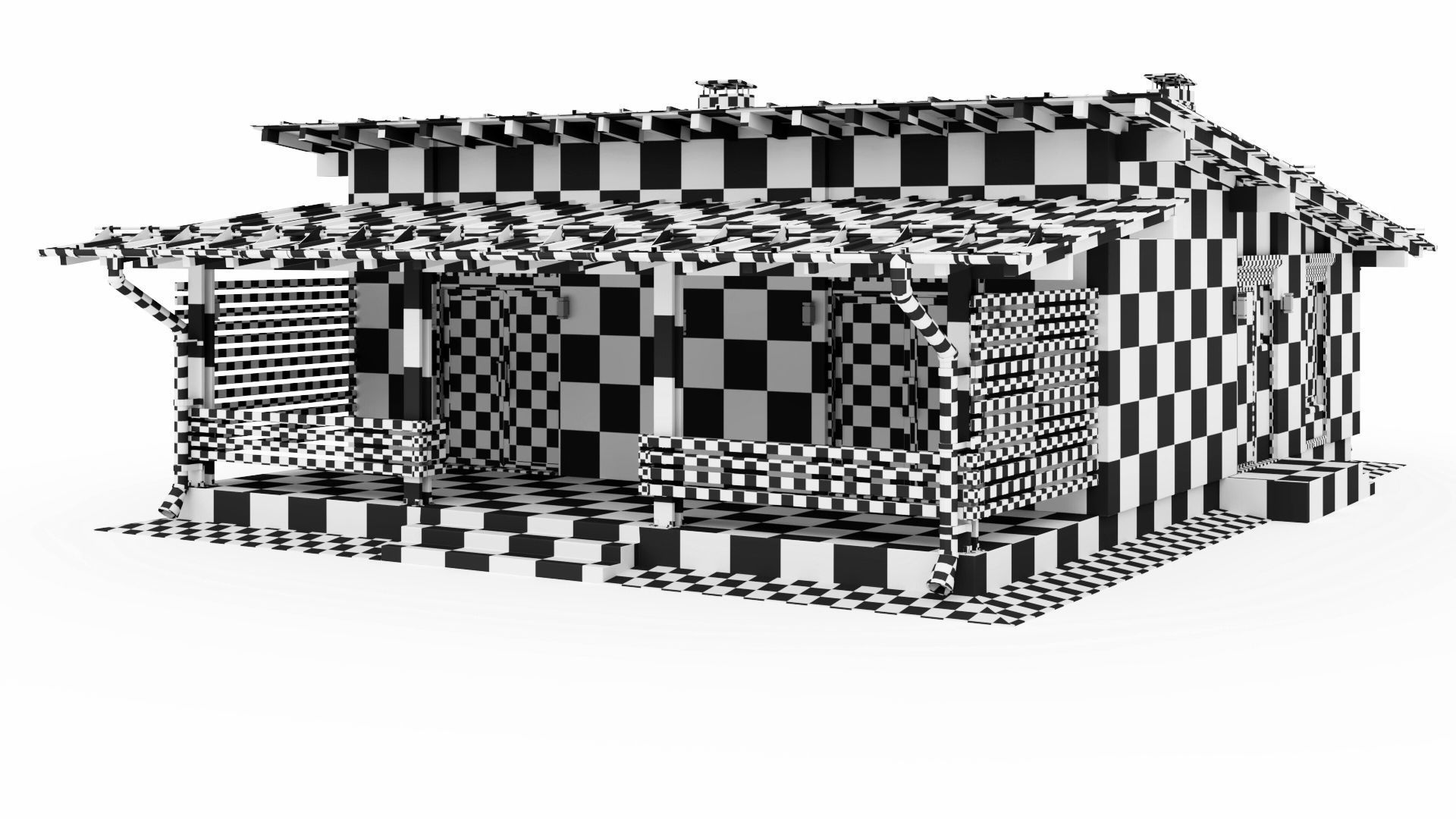 One-story cottage with a large terrace 3D model_32