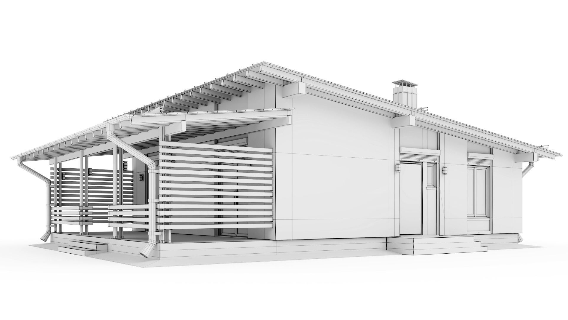 One-story cottage with a large terrace 3D model_49