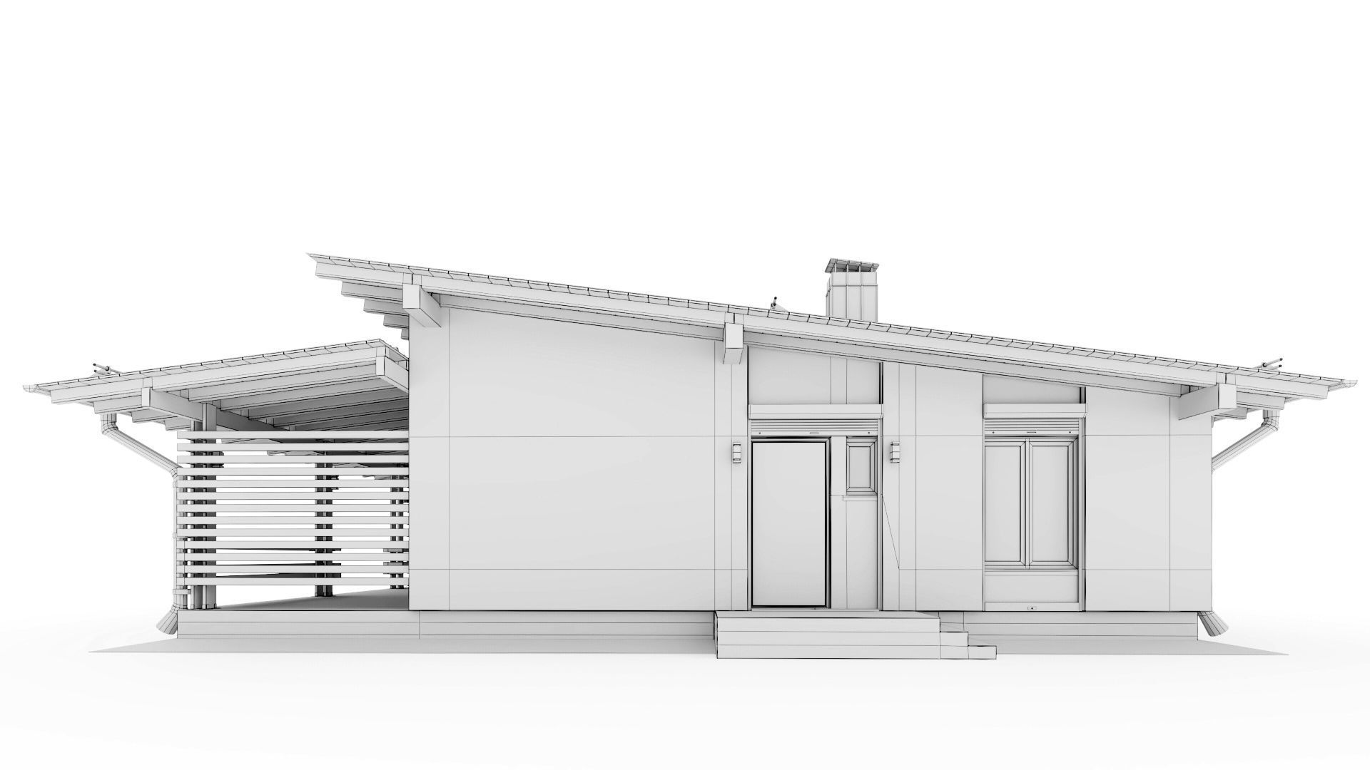 One-story cottage with a large terrace 3D model_48