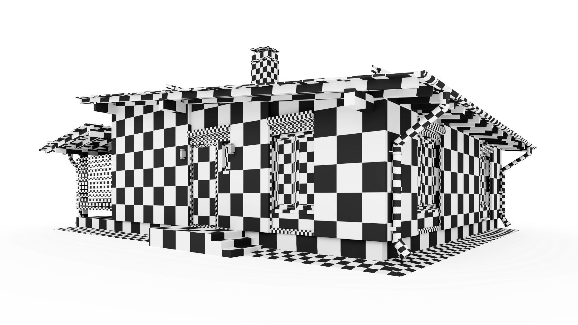 One-story cottage with a large terrace 3D model_23