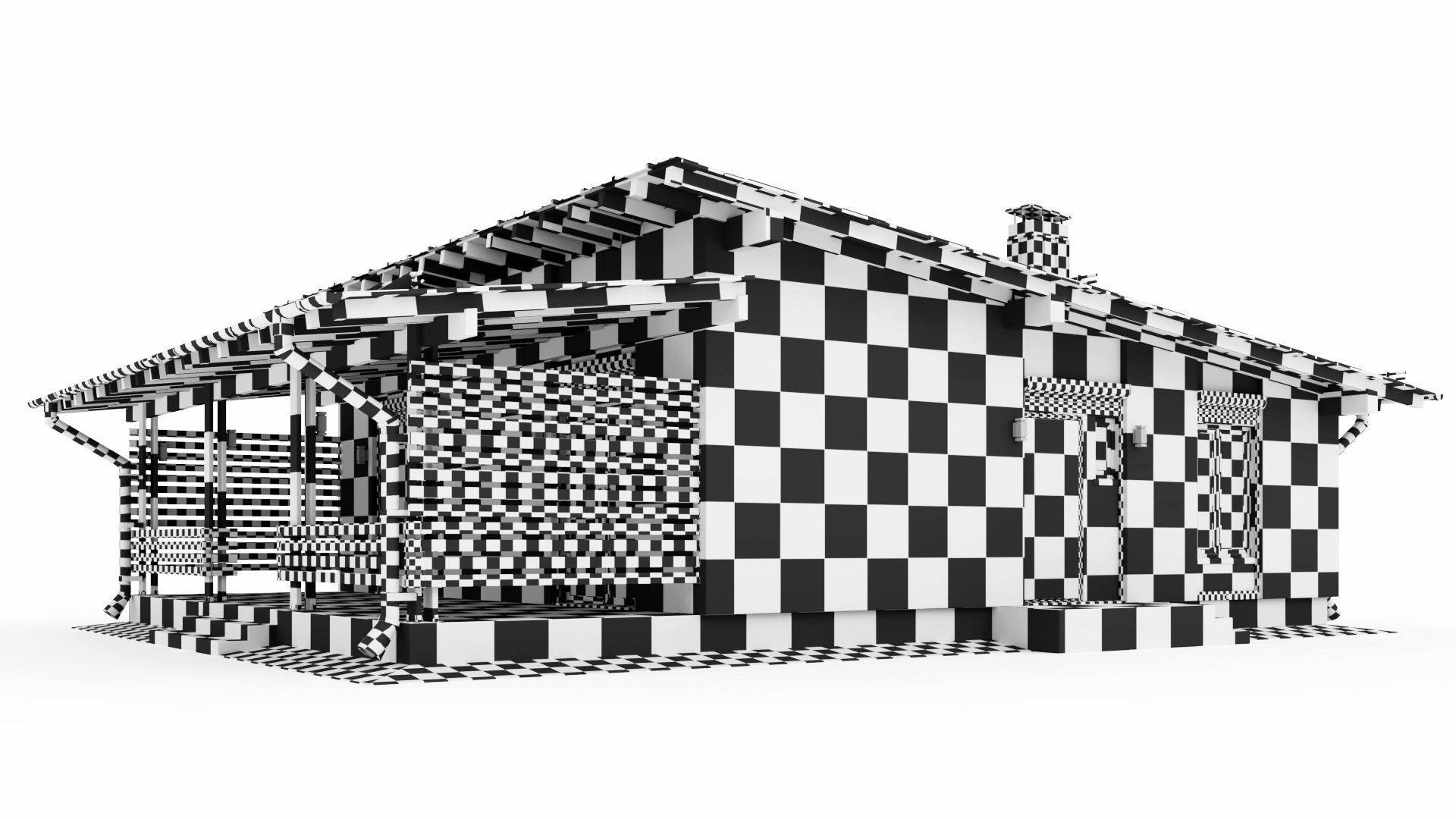 One-story cottage with a large terrace 3D model_25