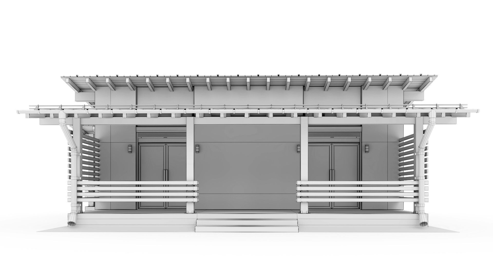 One-story cottage with a large terrace 3D model_51