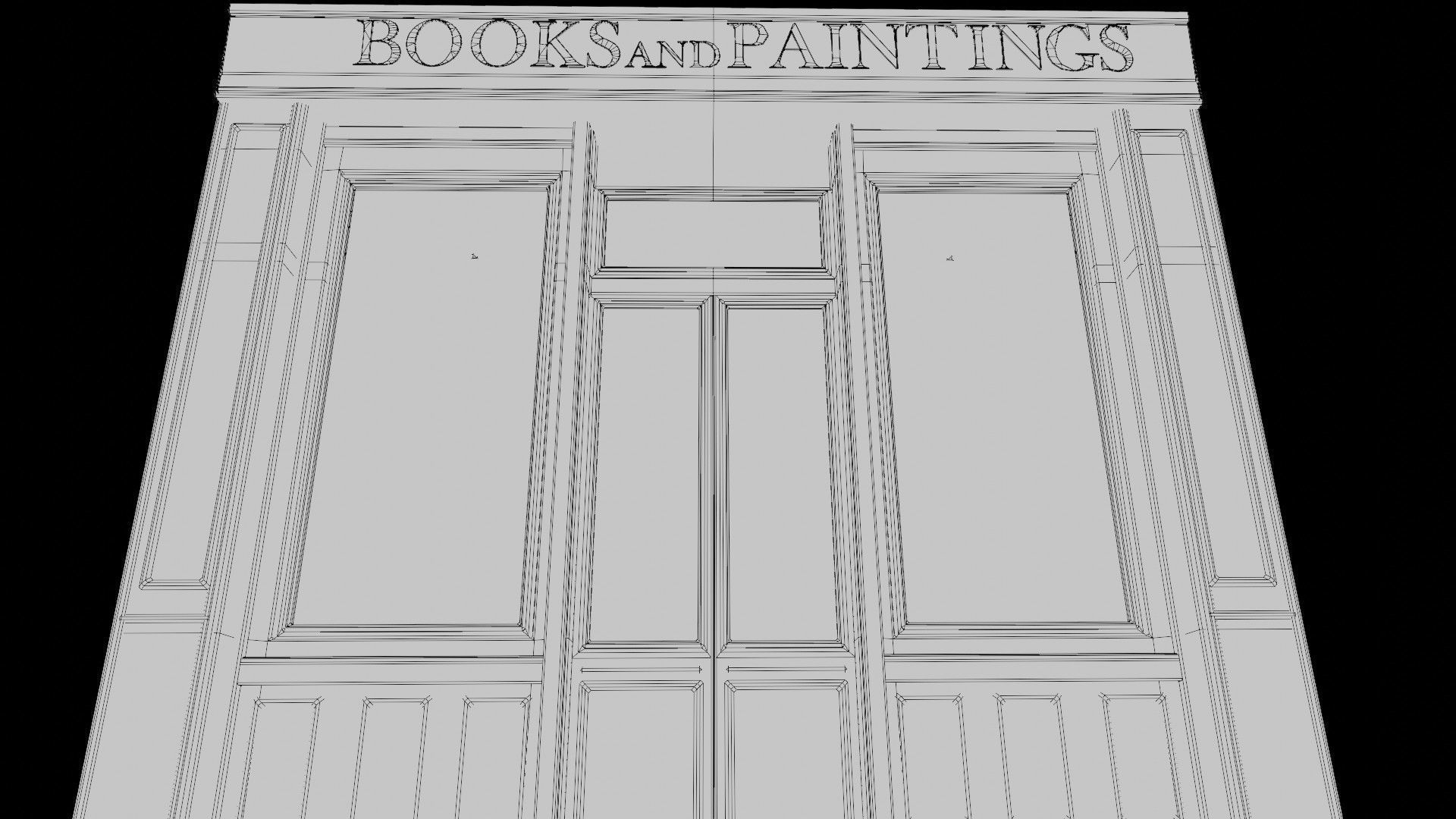 ground floor street shops with 2k  pbr textures Low-poly 3D model_11