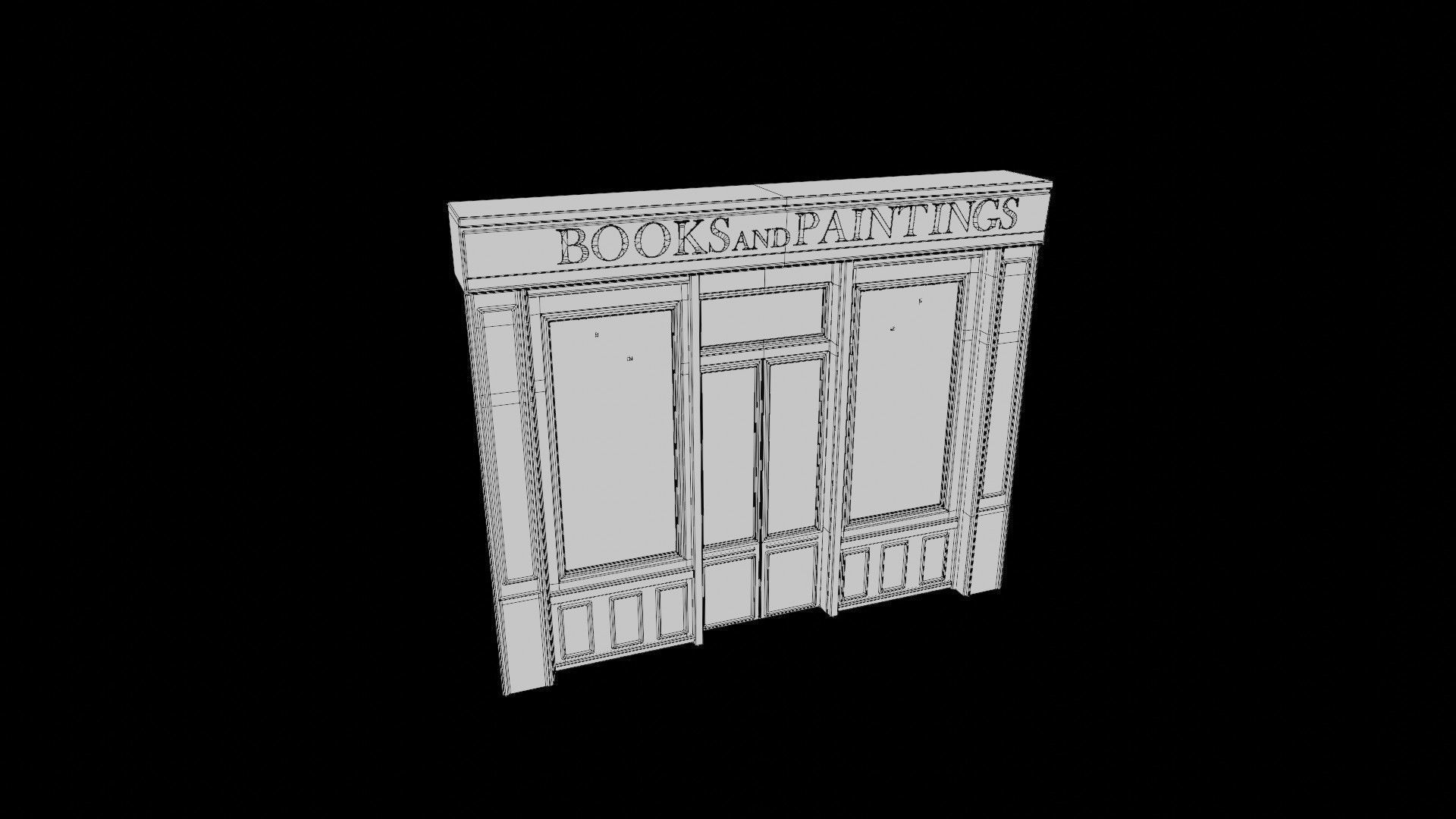 ground floor street shops with 2k  pbr textures Low-poly 3D model_7