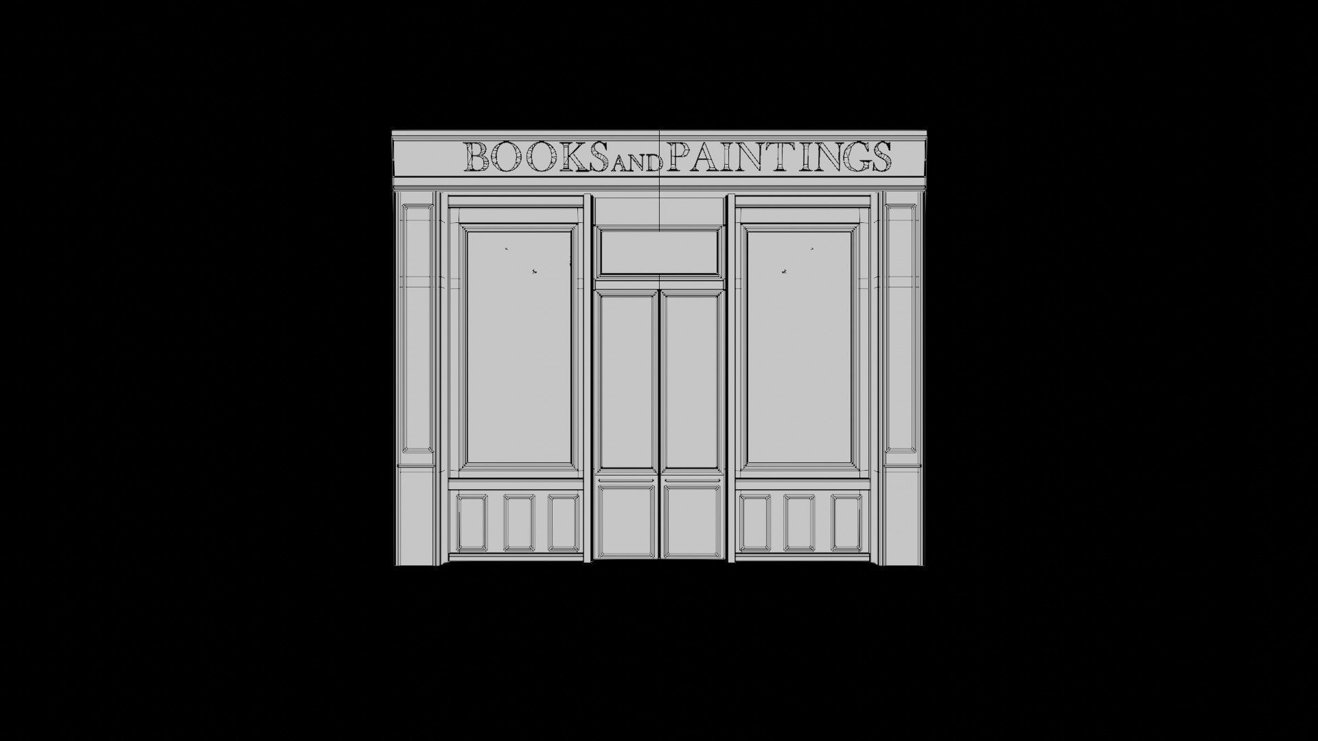 ground floor street shops with 2k  pbr textures Low-poly 3D model_8