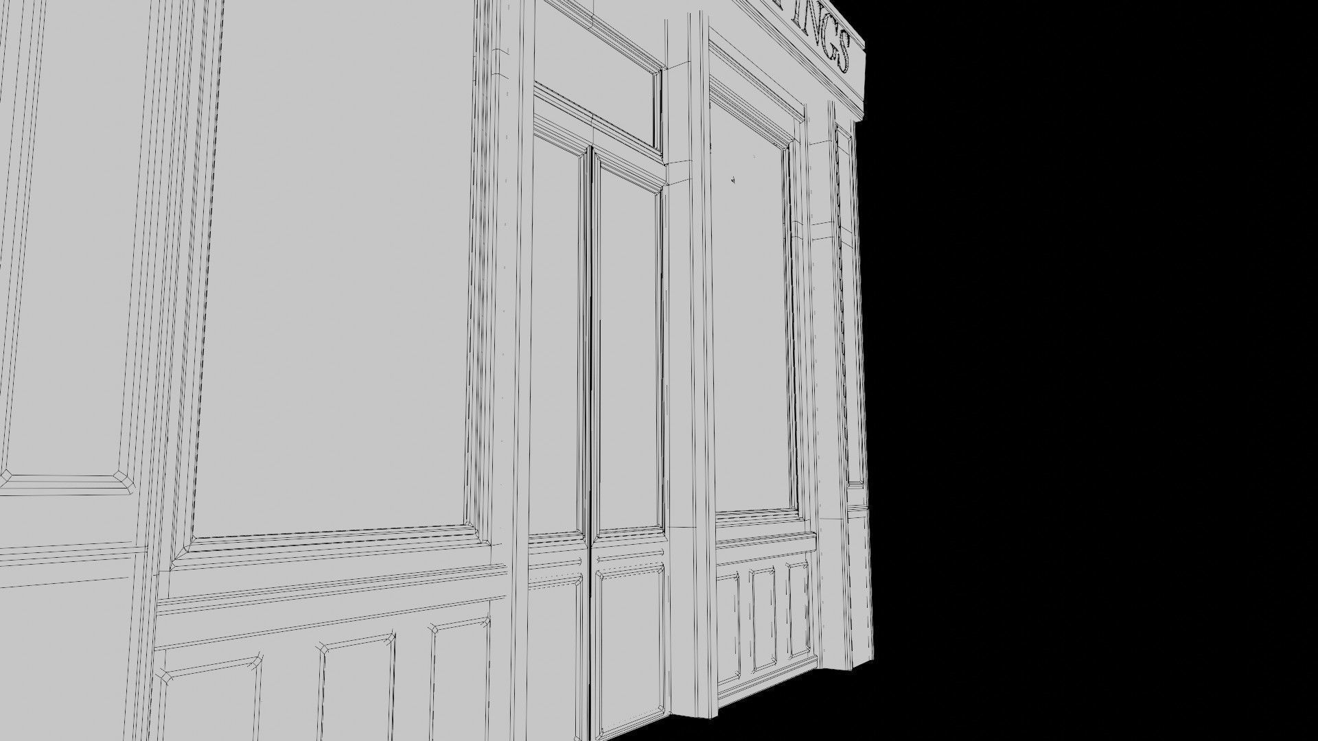 ground floor street shops with 2k  pbr textures Low-poly 3D model_13