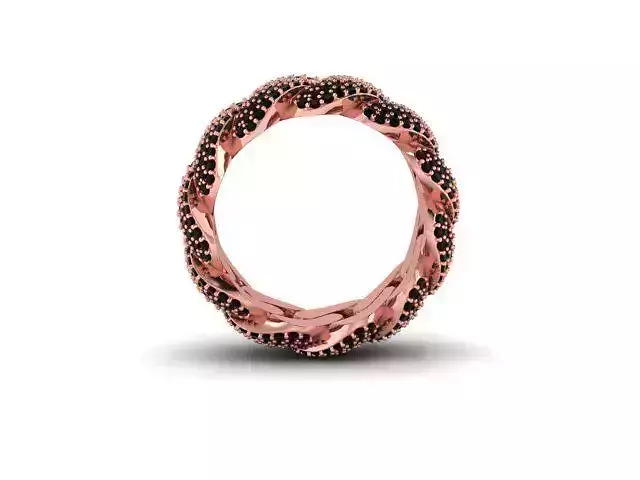 Cuban ring size 9 3 row diamond