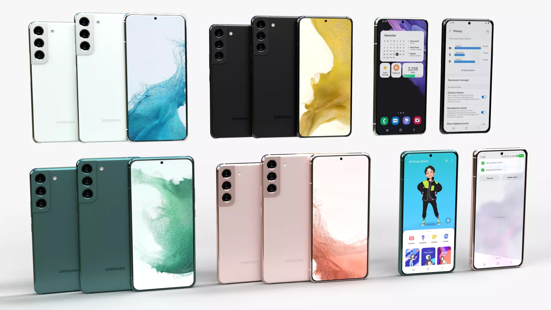 Samsung Galaxy S22 and Galaxy S22 plus Low-poly 3D model_0