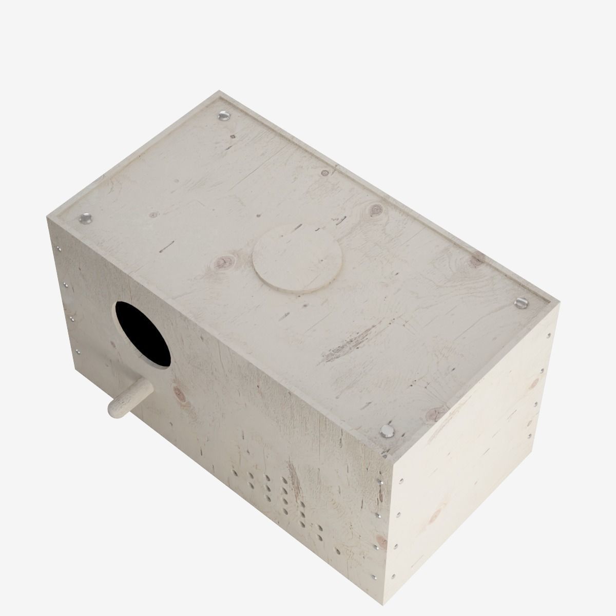 Wooden Birdhouse Low-poly 3D model_14