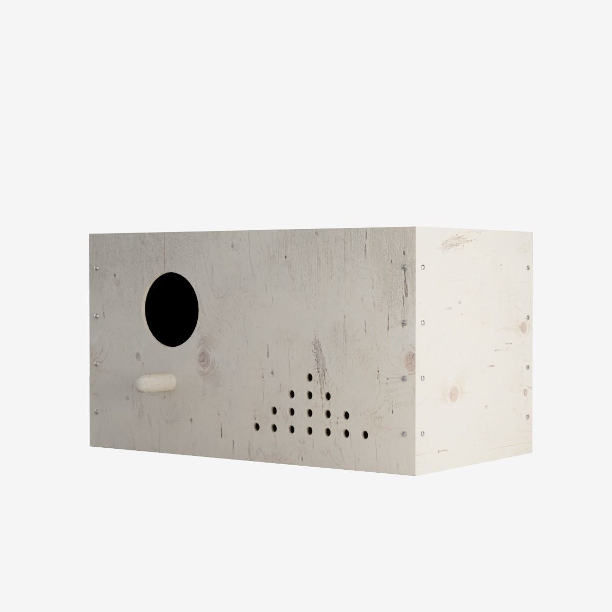 Wooden Birdhouse Low-poly 3D model_5