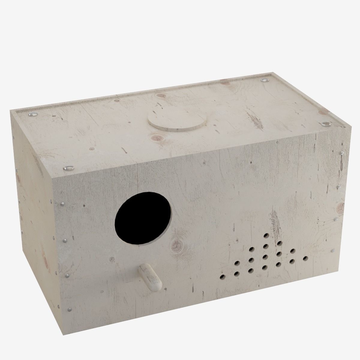 Wooden Birdhouse Low-poly 3D model_7