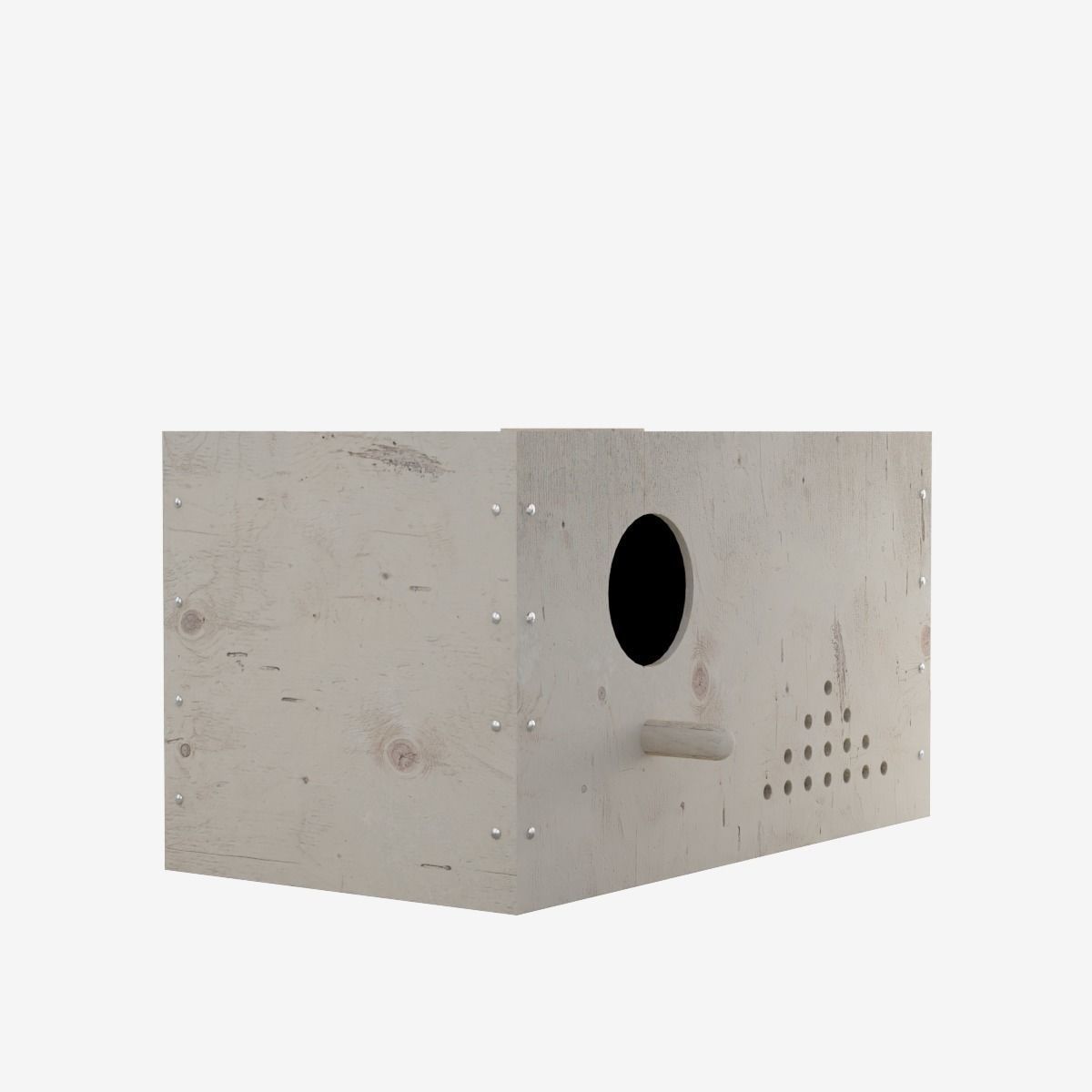 Wooden Birdhouse Low-poly 3D model_3