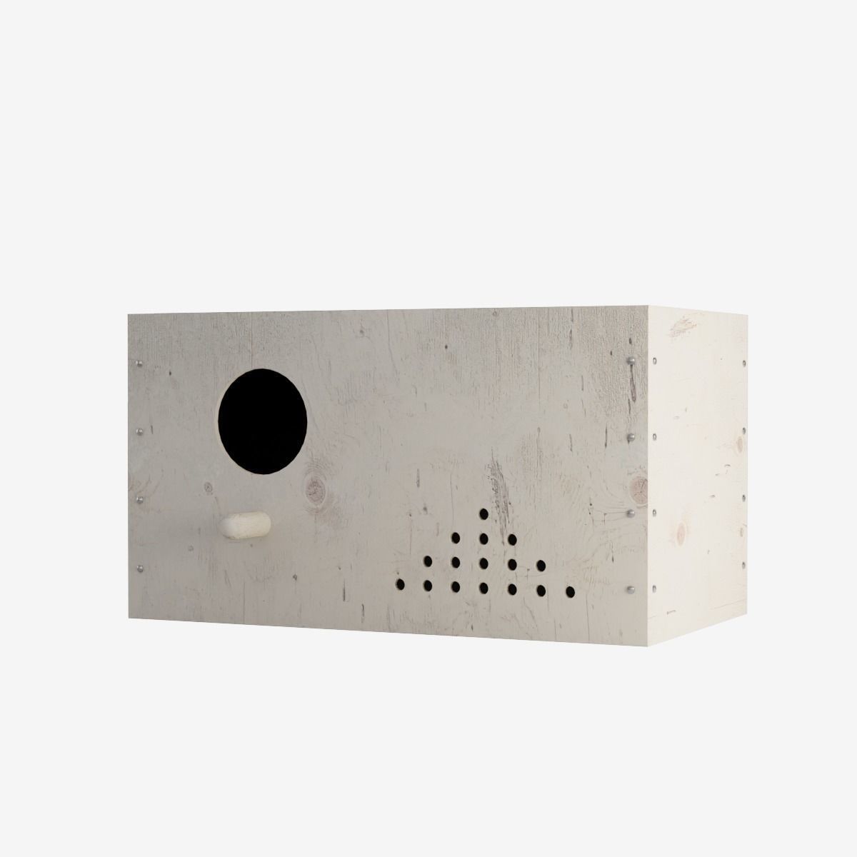 Wooden Birdhouse Low-poly 3D model_4