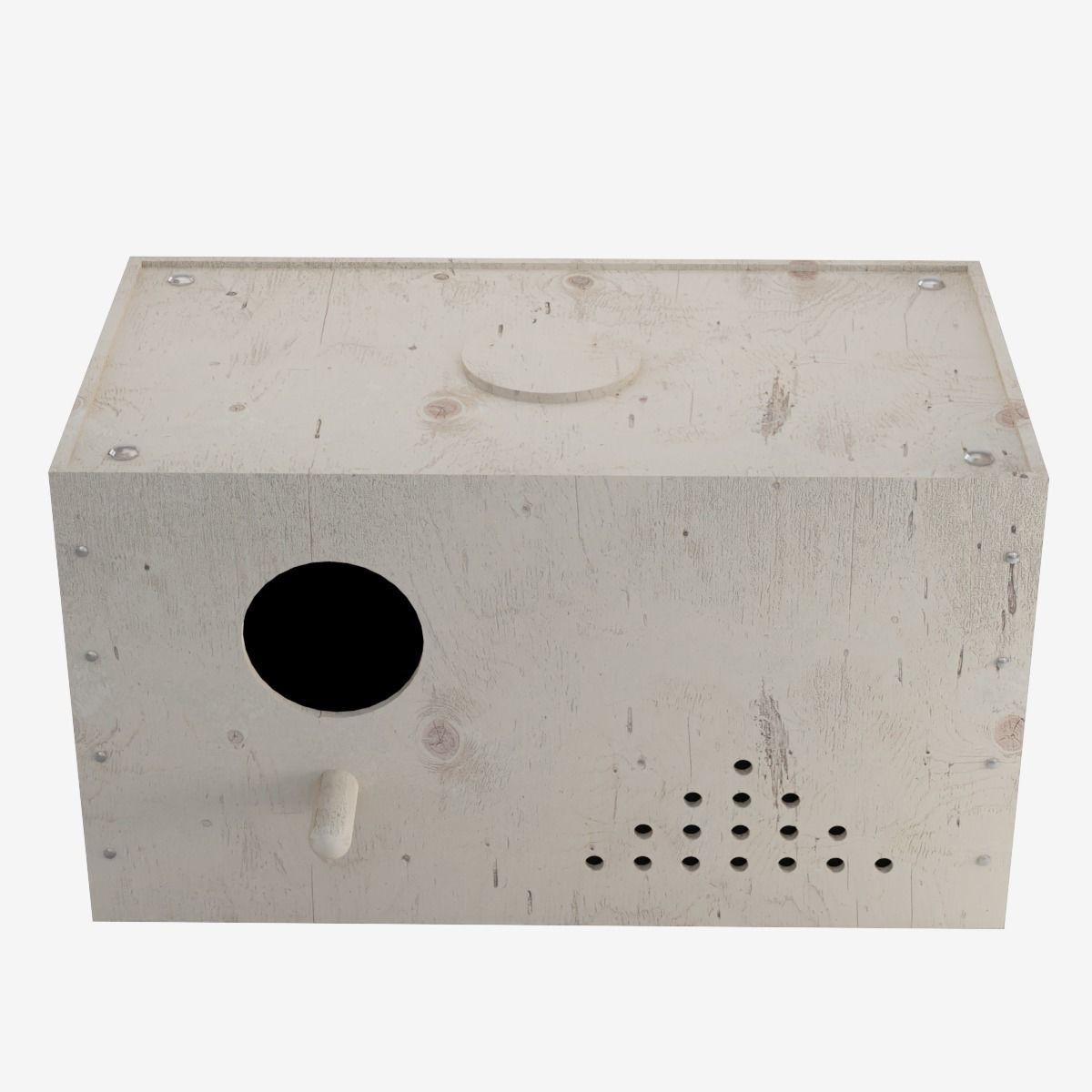 Wooden Birdhouse Low-poly 3D model_8