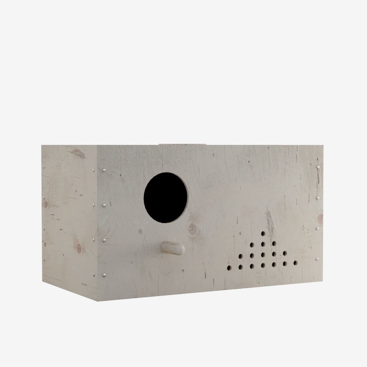 Wooden Birdhouse Low-poly 3D model_2