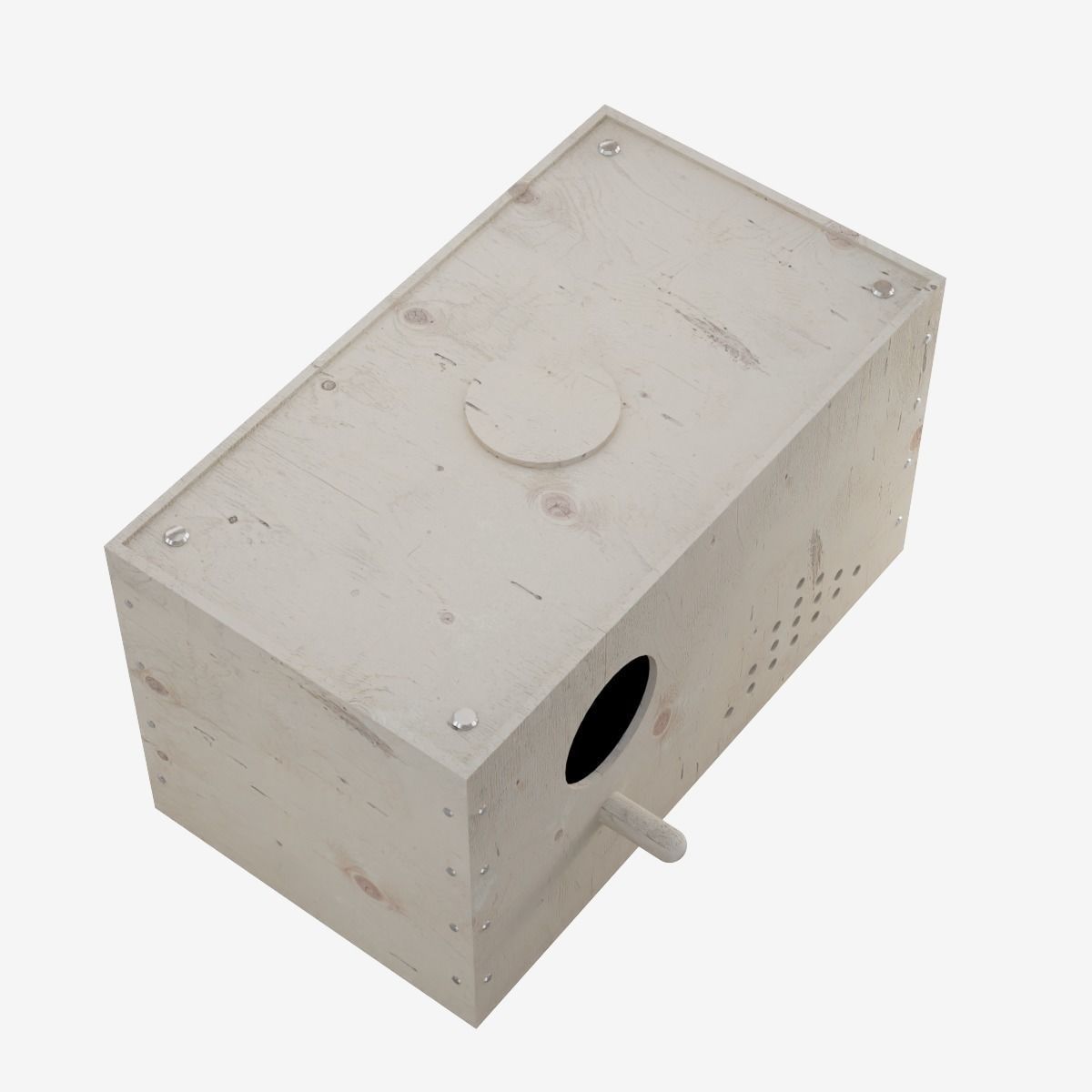 Wooden Birdhouse Low-poly 3D model_13