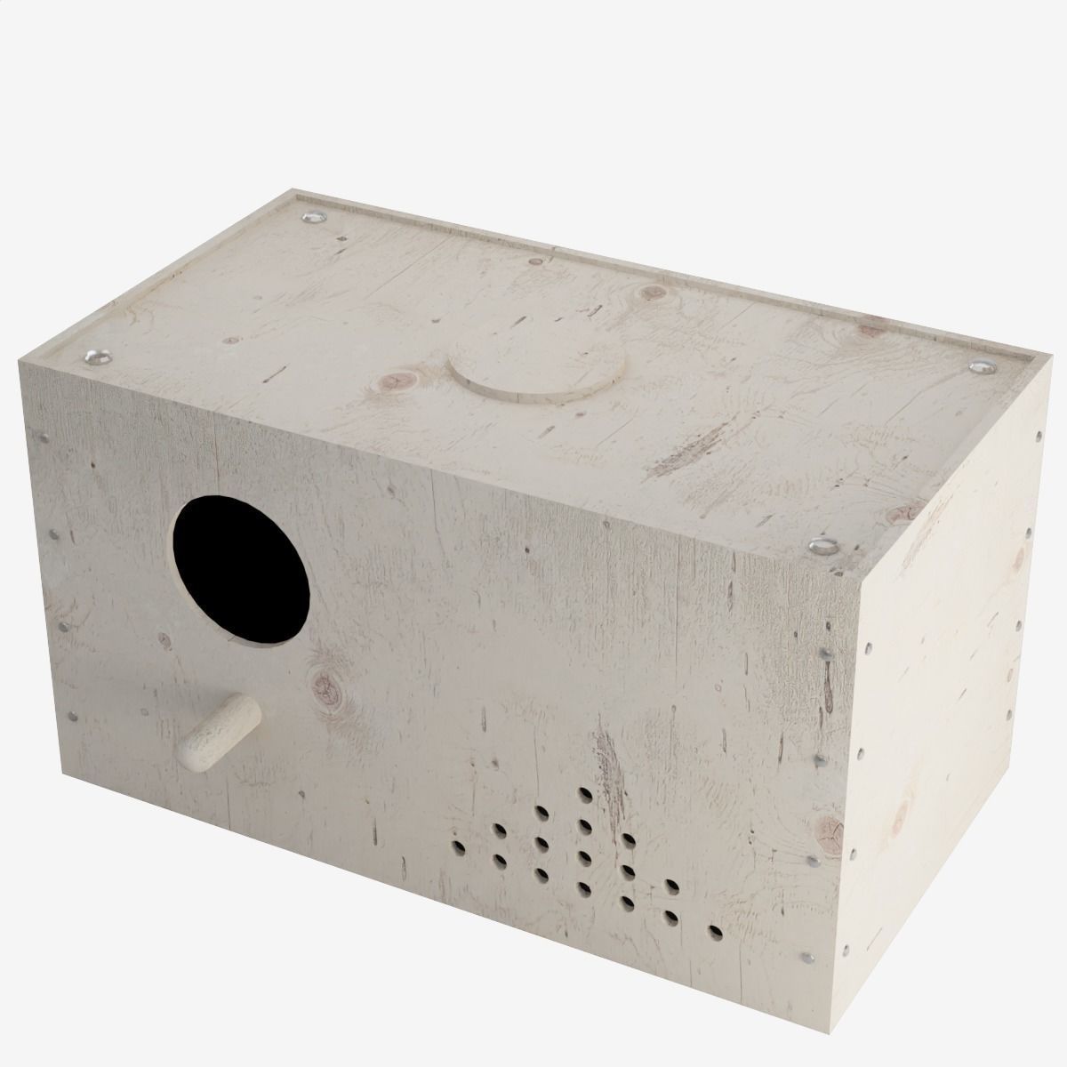 Wooden Birdhouse Low-poly 3D model_9