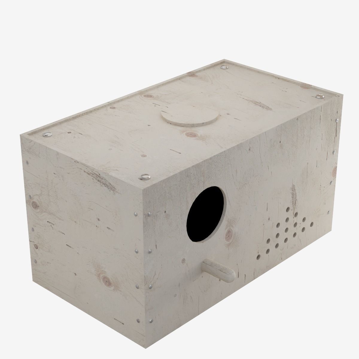 Wooden Birdhouse Low-poly 3D model_6