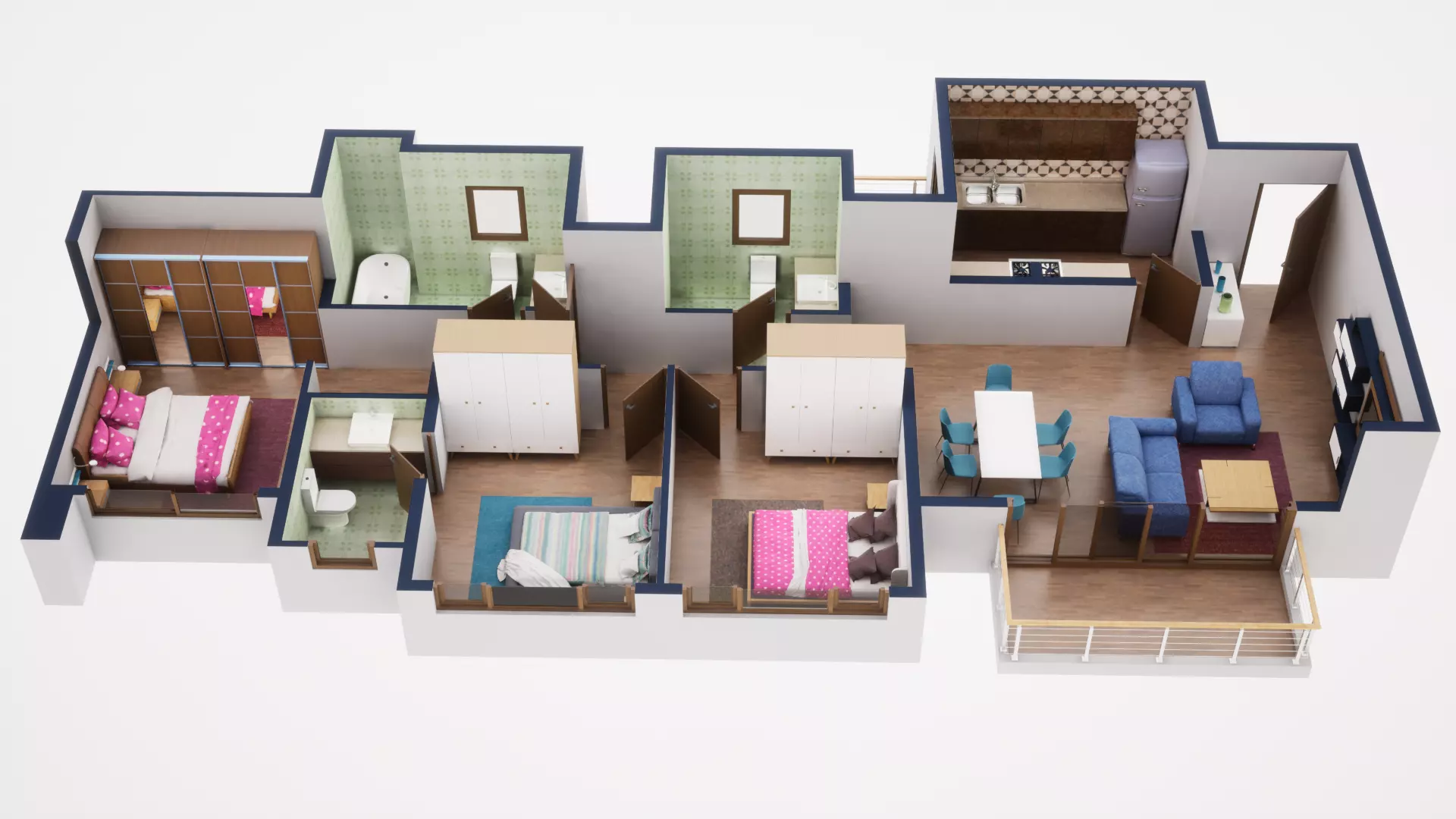 3D Floor Plan Model 45 3D model_0
