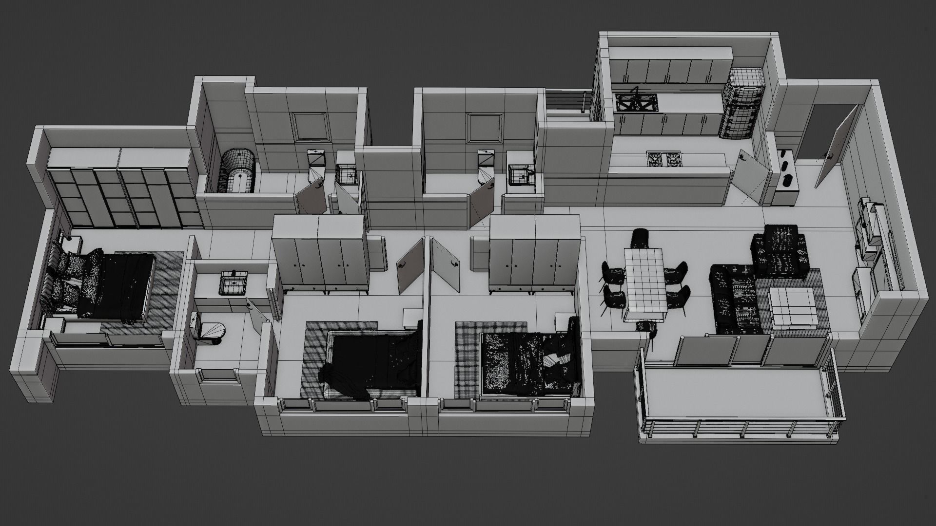3D Floor Plan Model 45 3D model_5