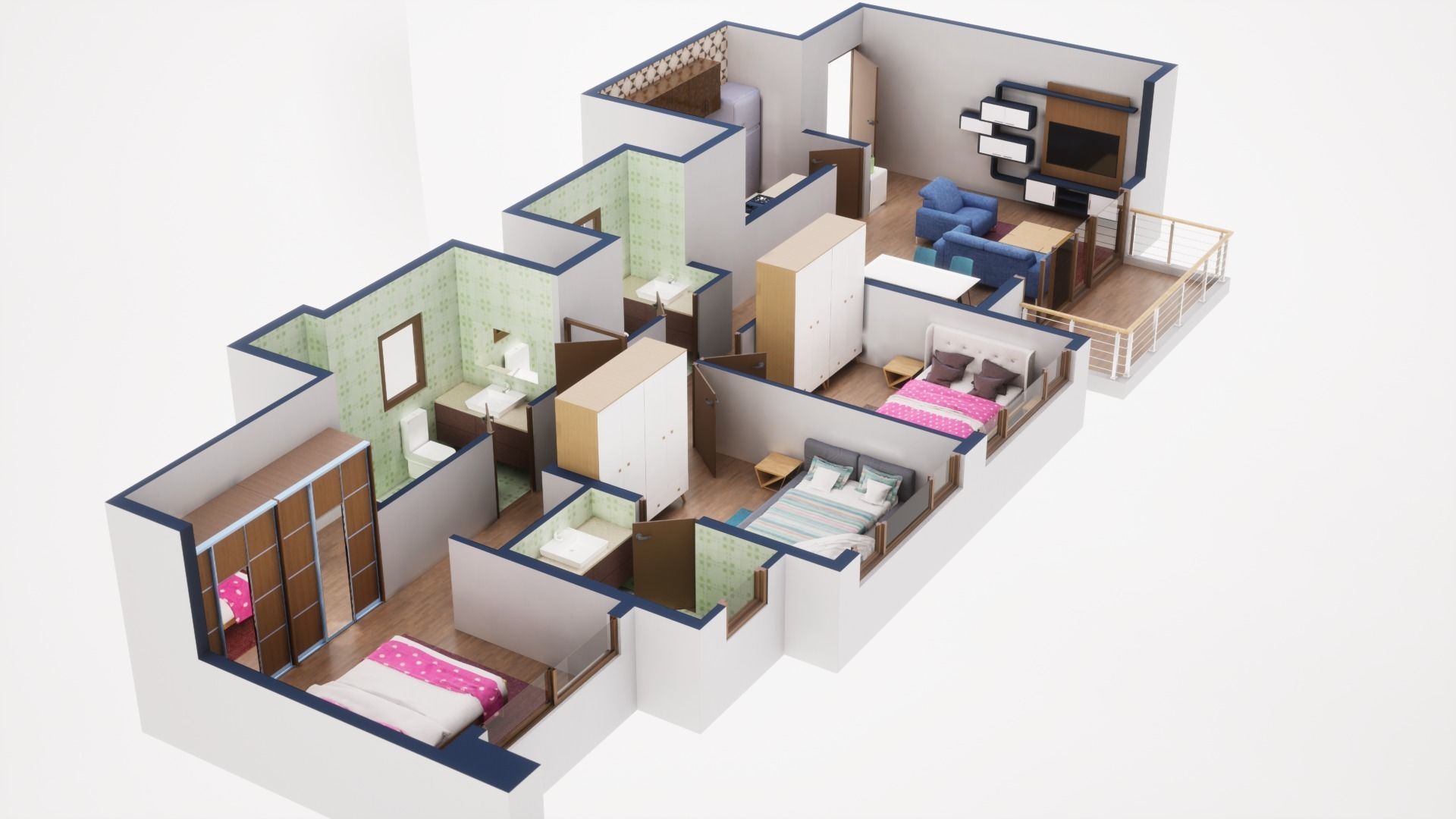 3D Floor Plan Model 45 3D model_4