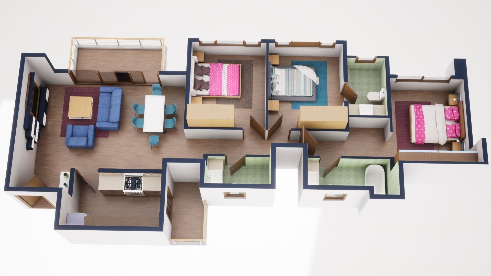 3D Floor Plan Model 45 3D model_2