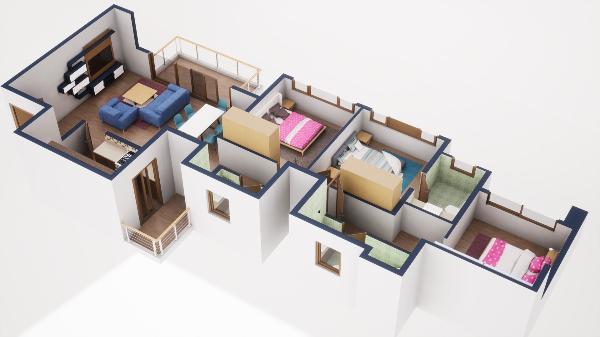 3D Floor Plan Model 45 3D model_3