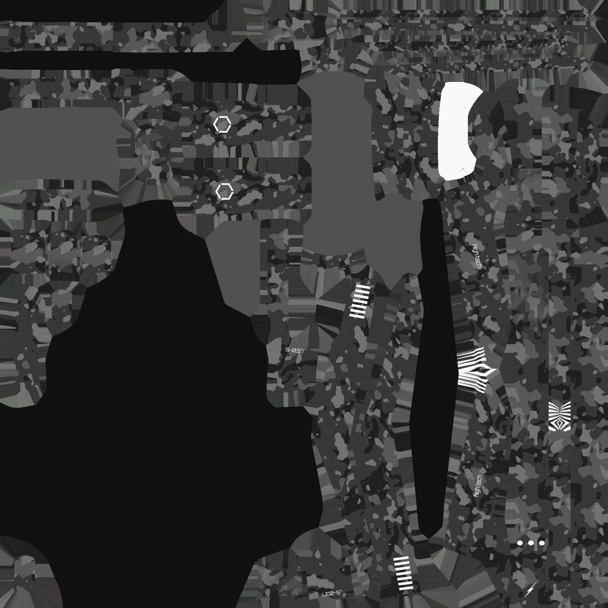 SciFi War Axe A09 Black Camouflage - Sci Fi Weapon Design Low-poly 3D model_20