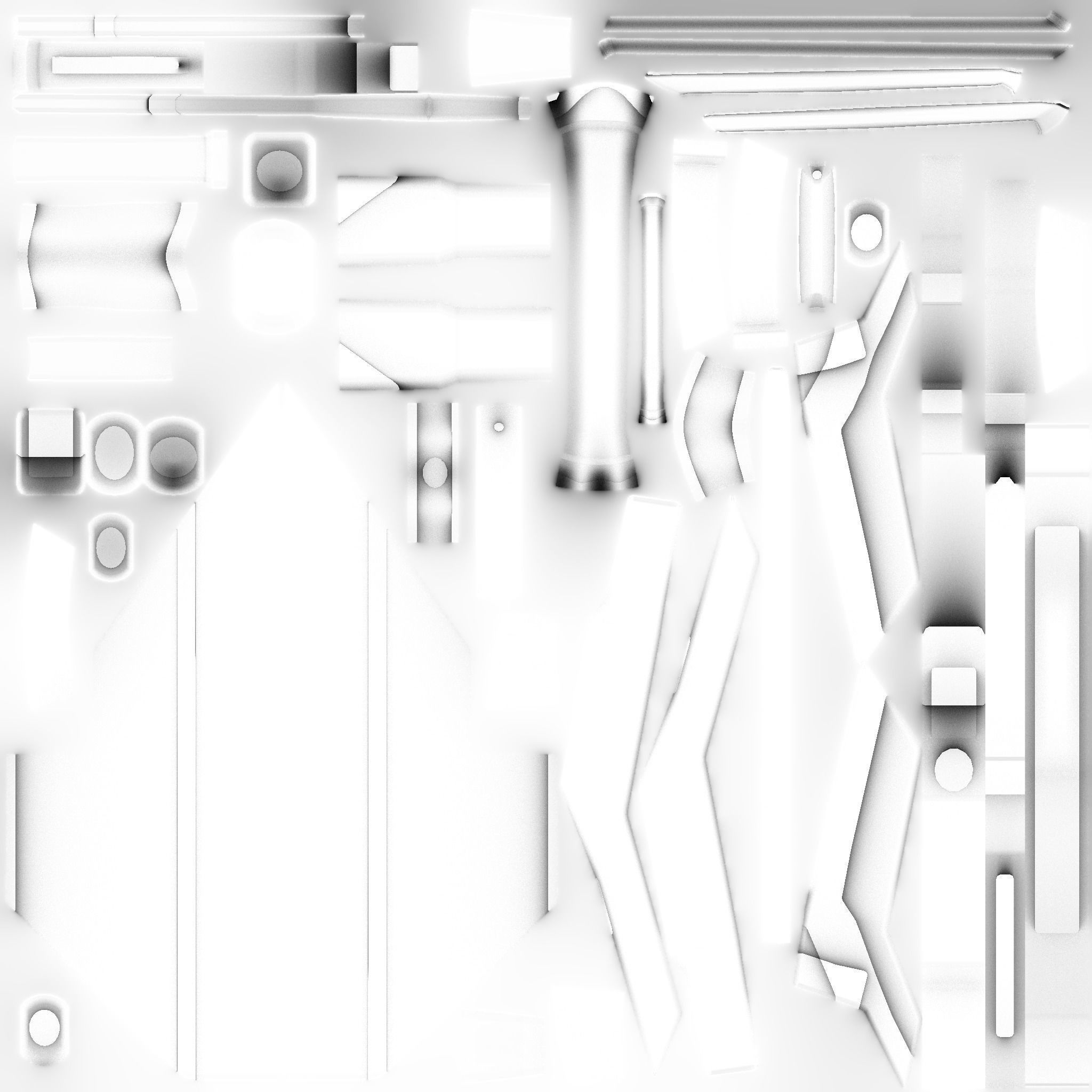 SciFi War Axe A09 Black Camouflage - Sci Fi Weapon Design Low-poly 3D model_19