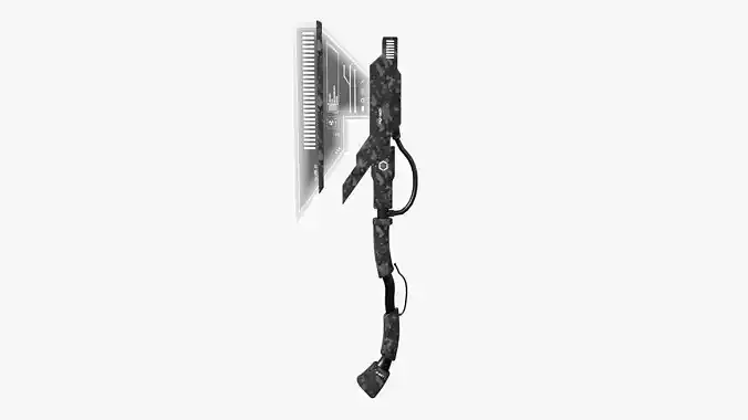 SciFi War Axe A09 Black Camouflage - Sci Fi Weapon Design Low-poly 3D model