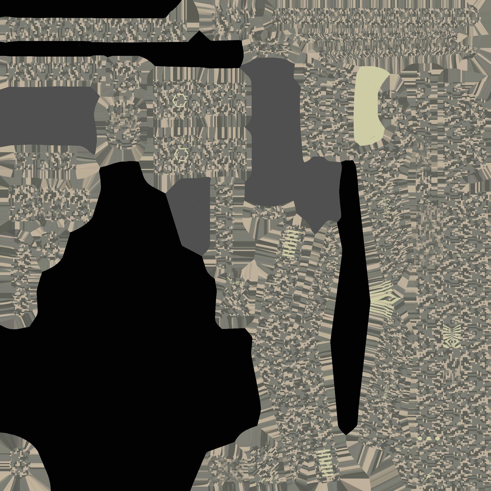 SciFi War Axe A10 Digital Camo - Sci Fi Weapon Design Low-poly 3D model_20