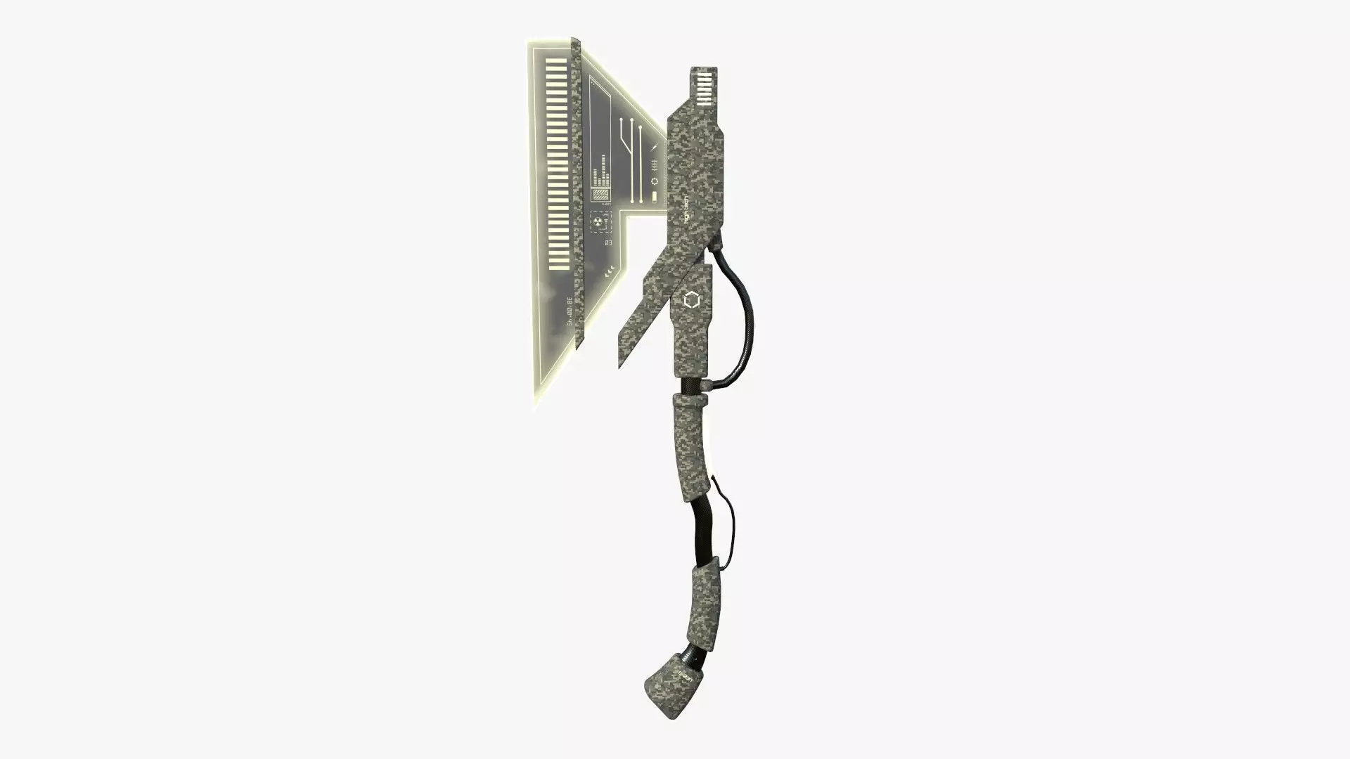 SciFi War Axe A10 Digital Camo - Sci Fi Weapon Design Low-poly 3D model_0