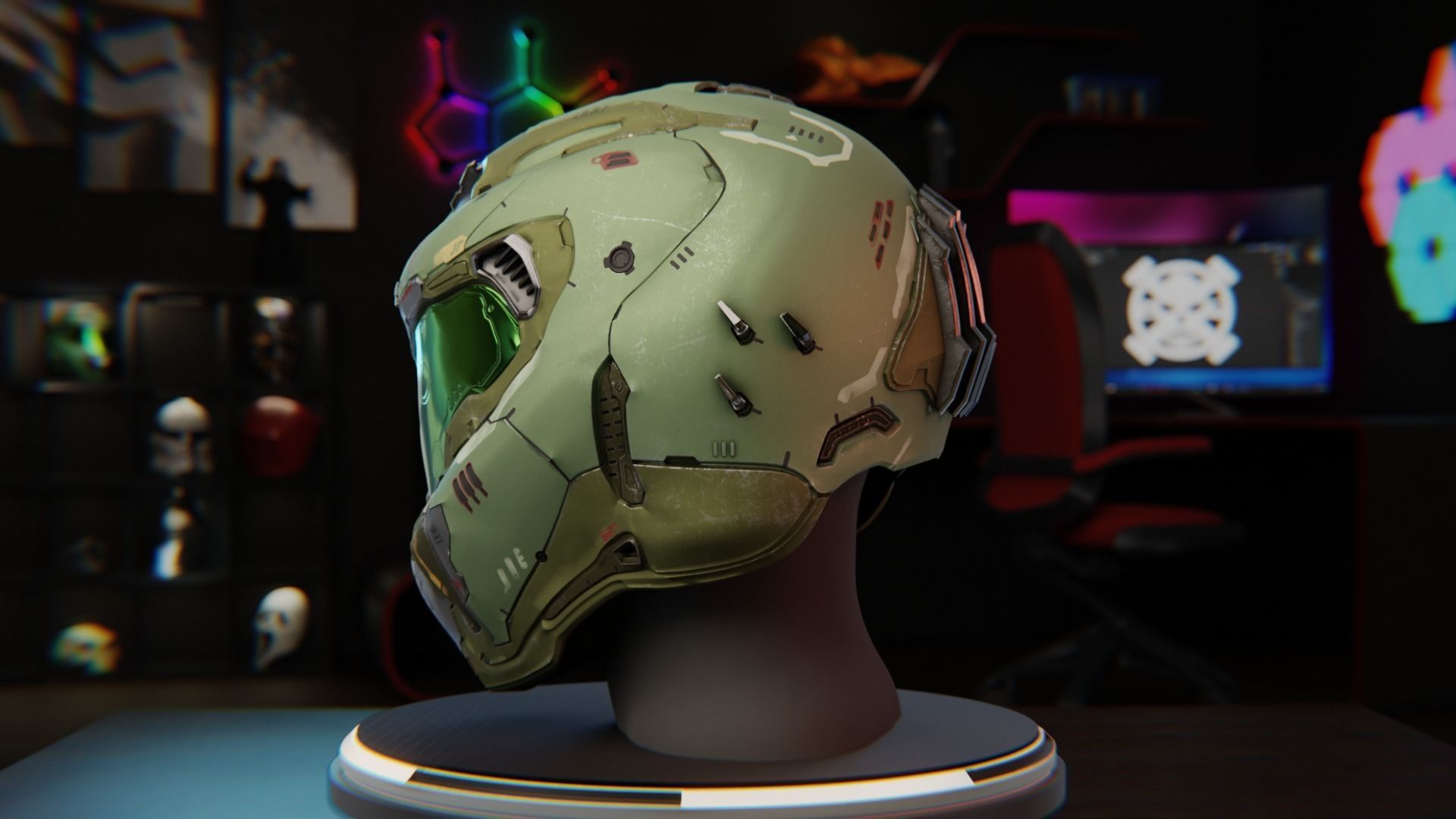 Doom Eternal Helmet-3D model 3D print model_2