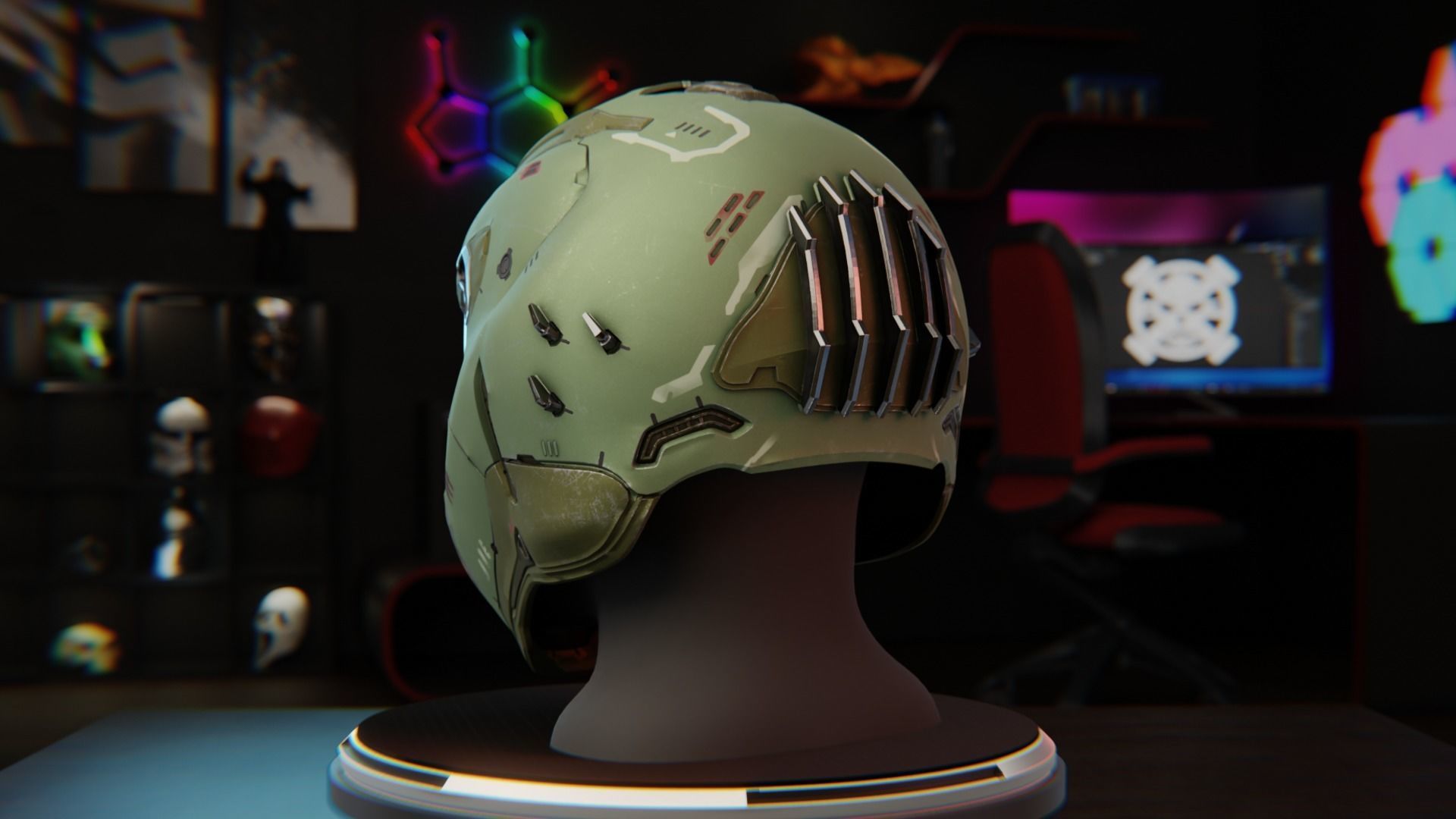Doom Eternal Helmet-3D model 3D print model_3